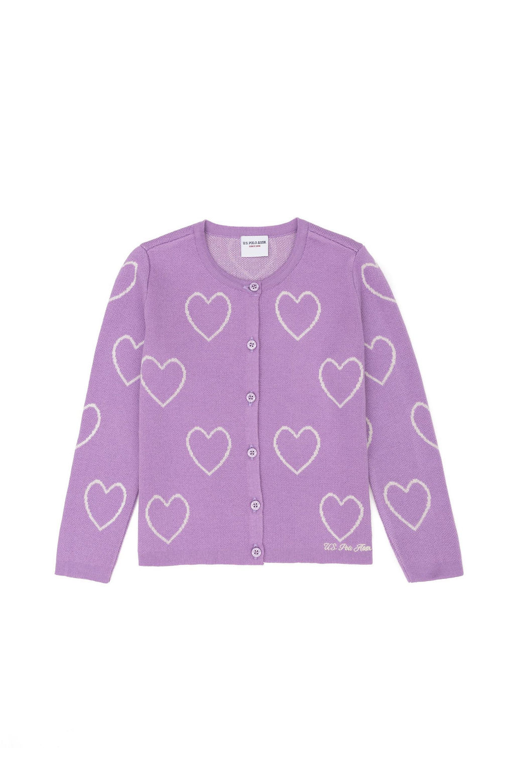 Сиреневый трикотажный кардиган для девочки - U.s. polo assn фото 3