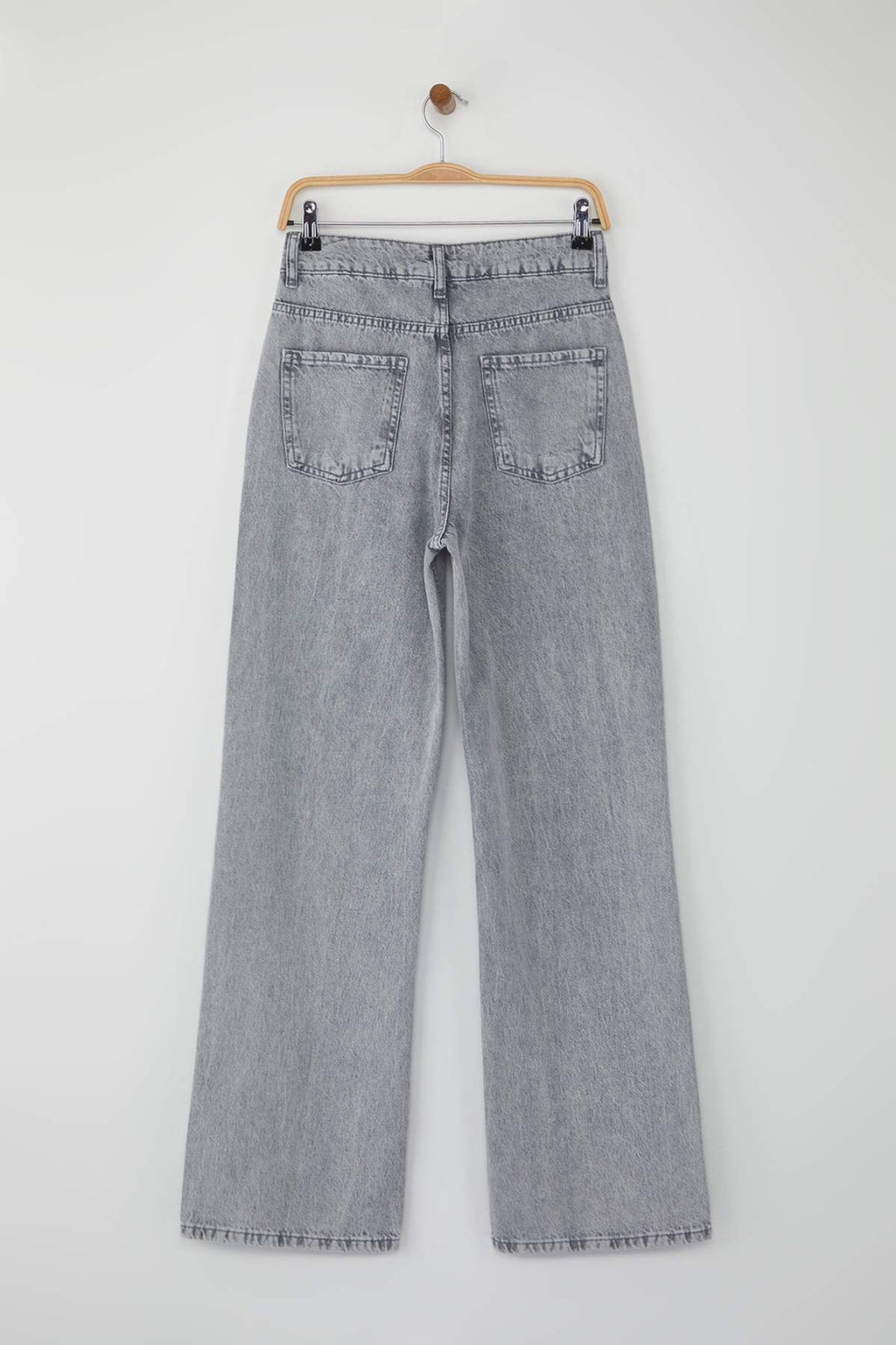 Teen Gri Yuksek Bel Genis Paca Wide Leg Jeans TWOAW26JE00067 - Trendyolmilla фото 6