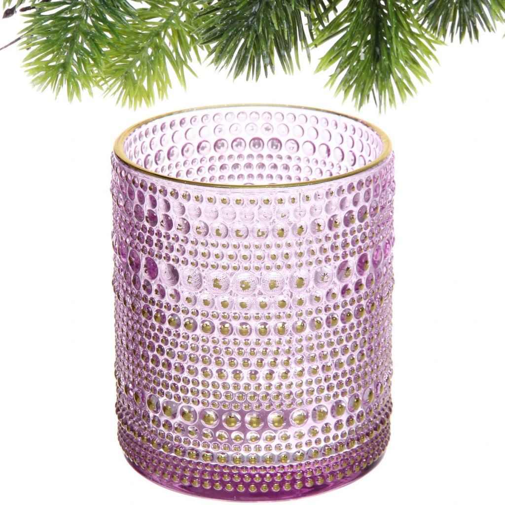 Цена за 4 шт. Подсвечник "Хрустальный блеск" 8,5*10 см, Лаванда