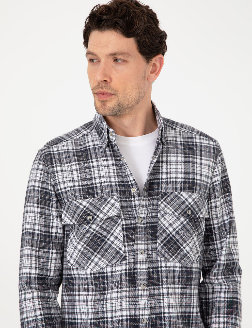 Lacivert Klasik Yaka _ift Cepli Regular Fit G_mlek Ceket