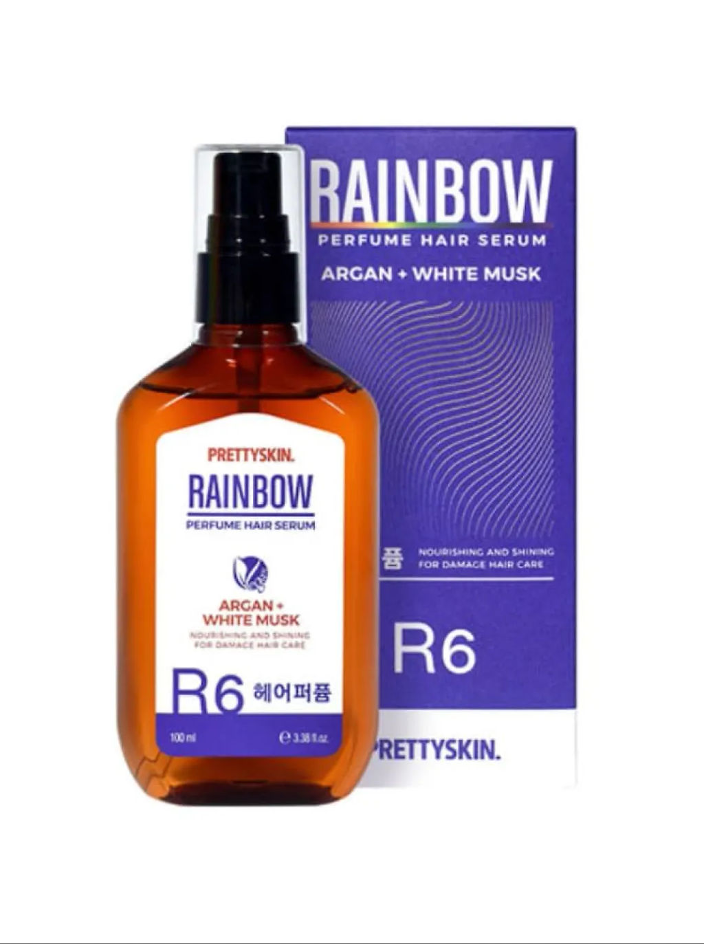 Rainbow Perfume Hair Serum R6 - Сыворотка для волос с маслом аргана и белый мускус, 100 мл