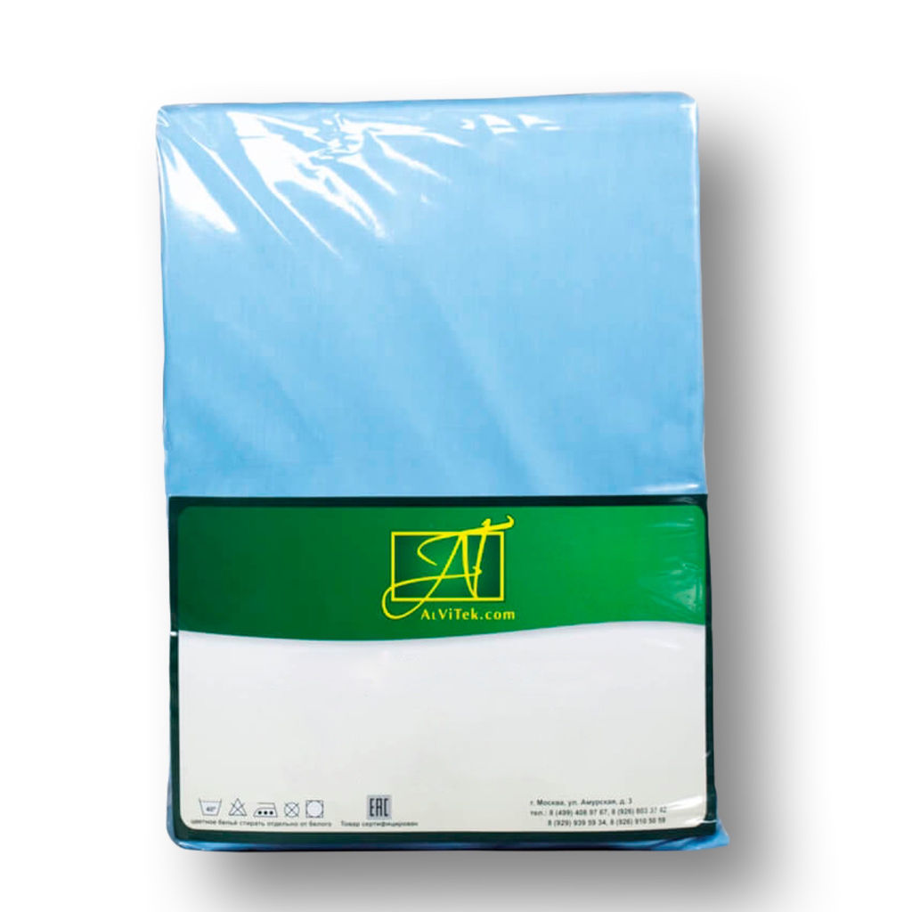 ПР-СО-240-ГОЛ Голубая Простынь ткань Сатин однотонный 220х240