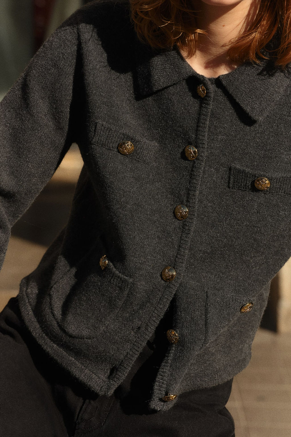 Cardigan con cuello camisero y bolsillos - H&m фото 2