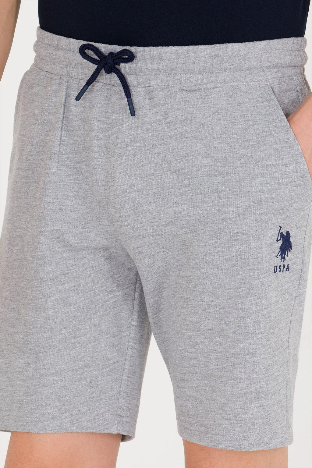 Мужские серые меланжевые вязаные шорты - U.s. polo assn фото 12