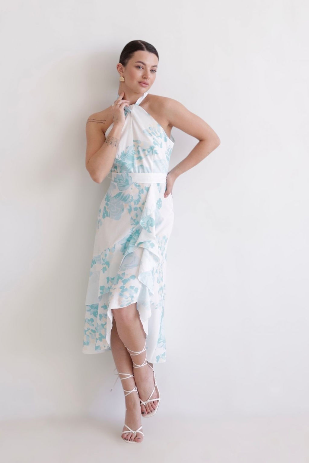Martichelli Платье с голубым цветочным принтом  фото 6