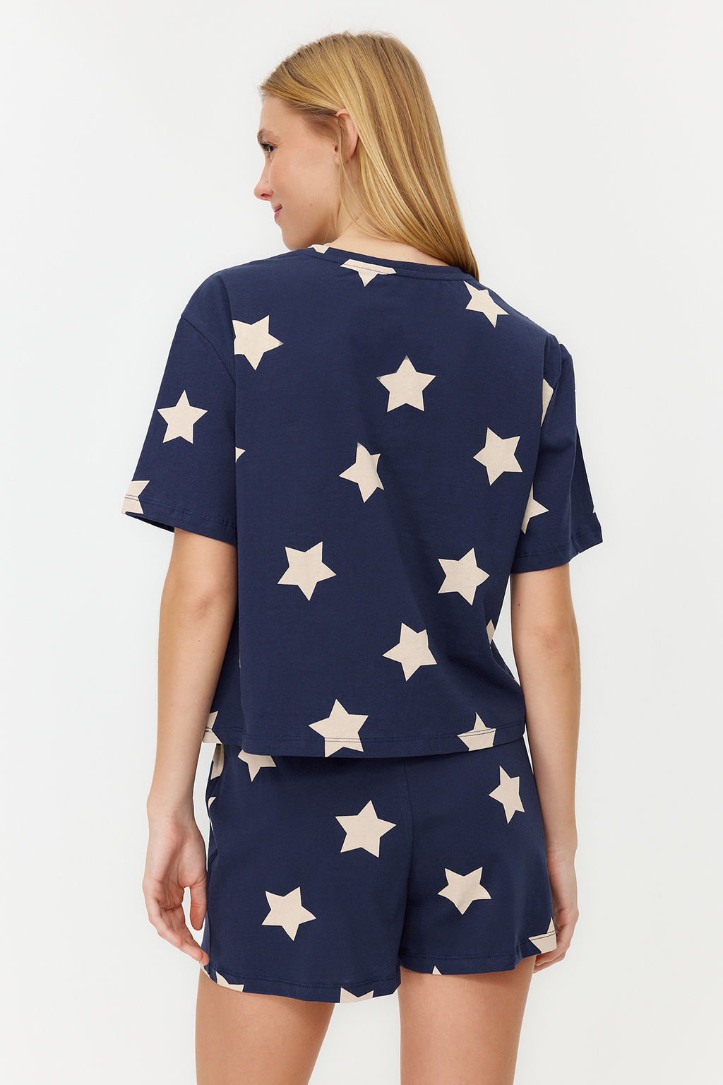 Trendyolmilla Cok Renkli %100 Pamuklu Y?ld?z Desenli Sortlu Orme Pijama Tak?m? THMSS22PT0501  фото 29