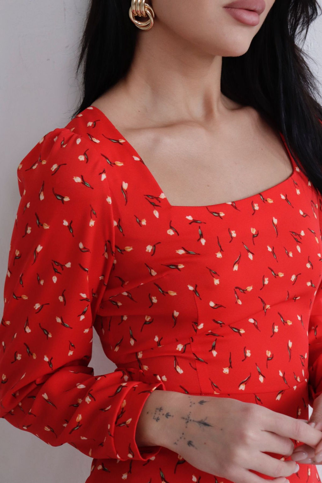 Платье с вырезом каре отрезное по талии - Martichelli фото 81