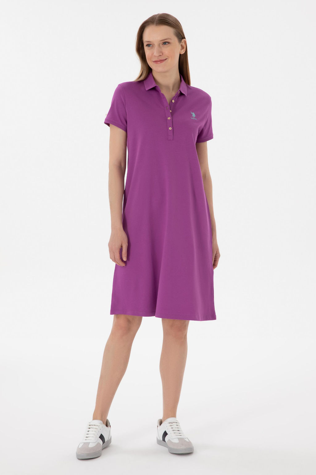 Женщина -фиолетовое вязаное платье скидка в корзине - U.s. polo assn фото 3