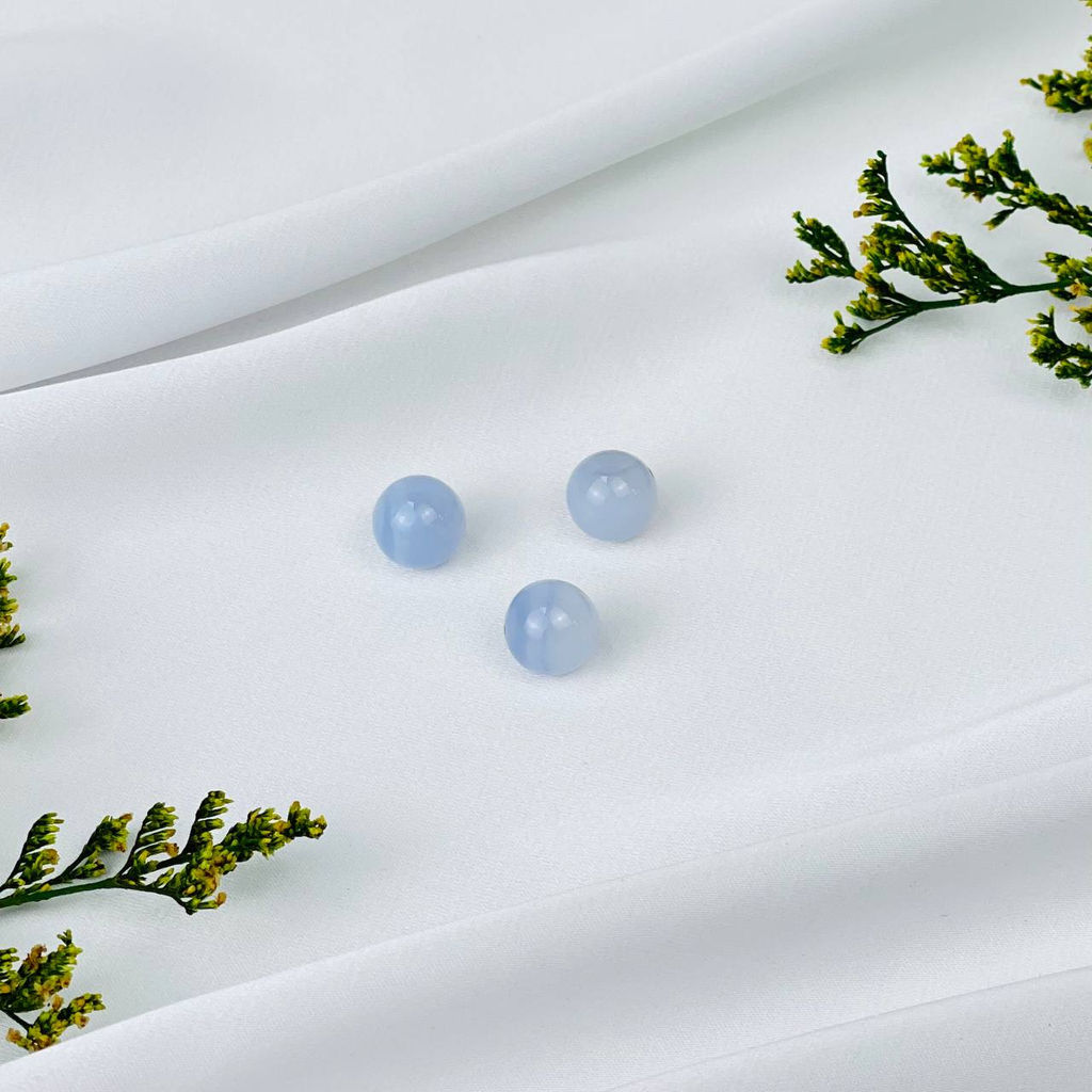 Бусины для украшений из Голубого агата (3 шт)