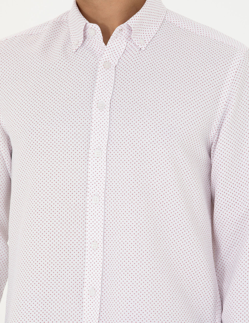 Bordo Slim Fit Uzun Kollu G_mlek