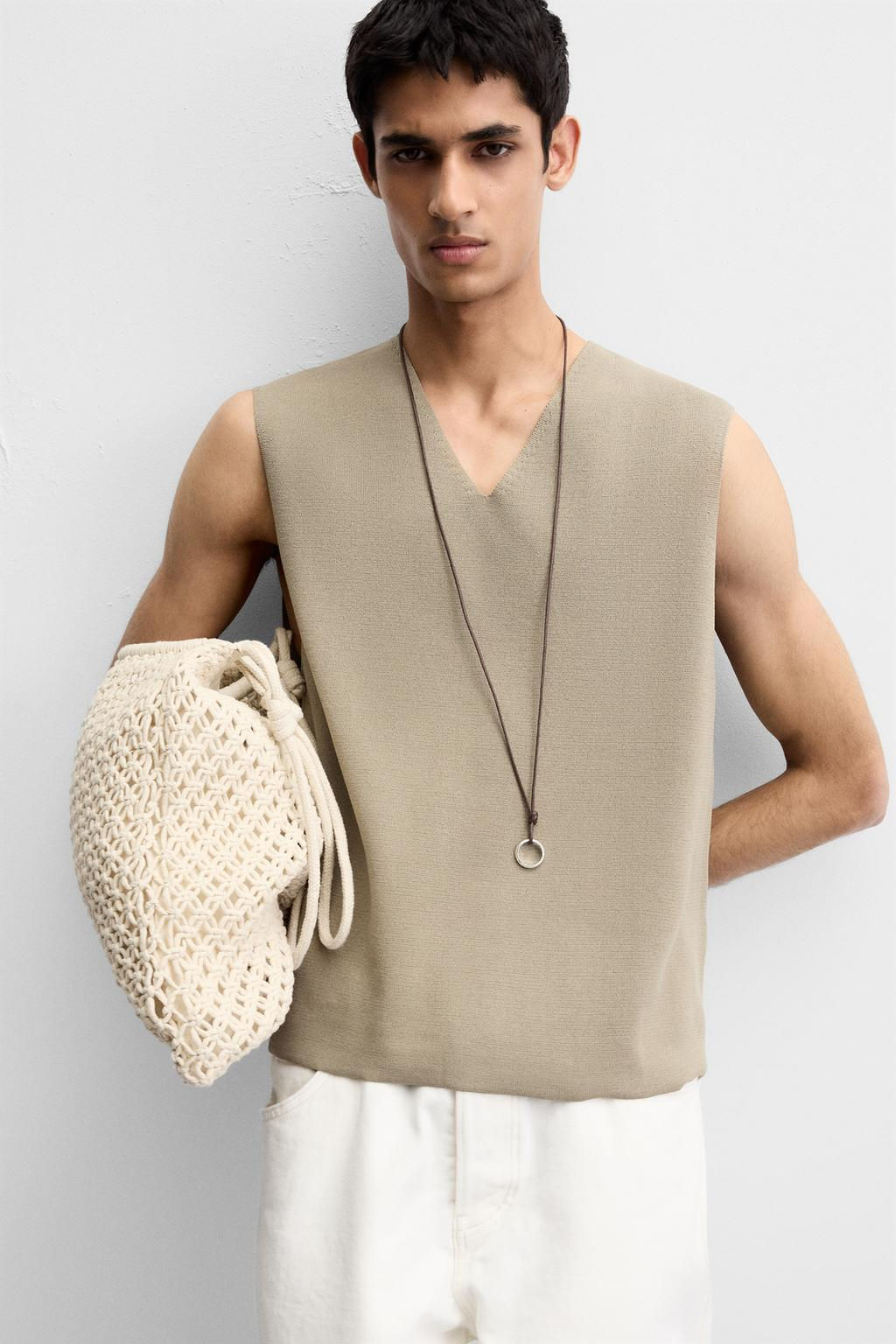 RELAXED FIT KNIT WAISTCOAT - Zara фото 5