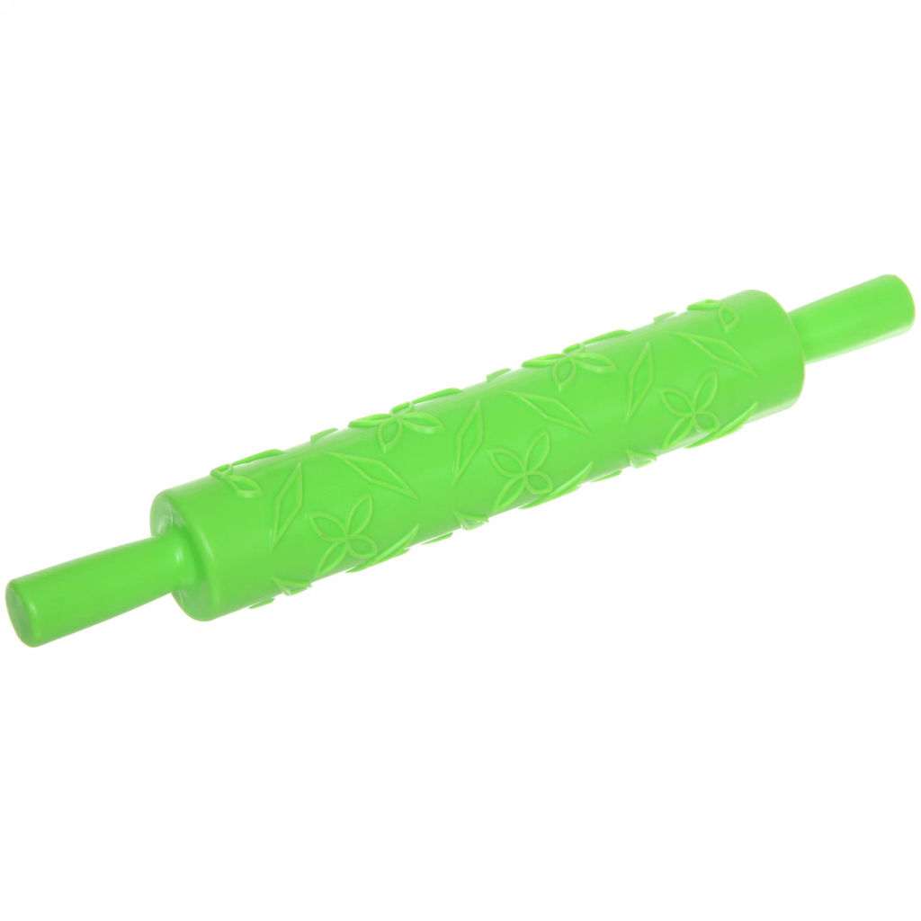 Цена за 2 шт. Скалка пластмассовая фигурная "Цветочки" 37*5см