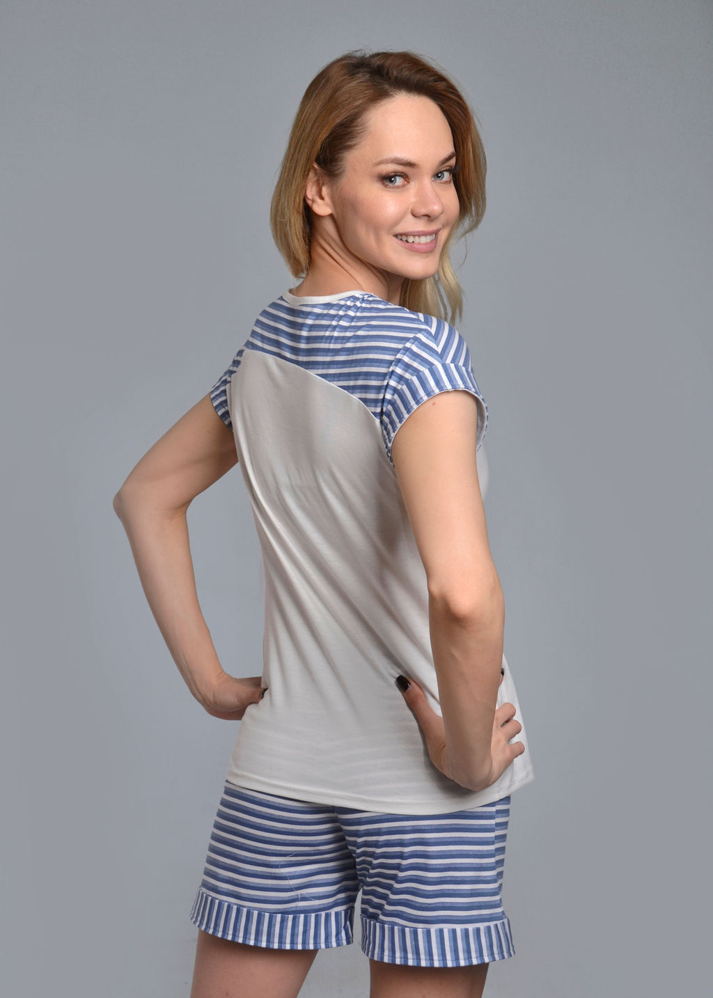 Комплект с шортами МОРЯЧКА (темно синий №15) печать с эффектом мерцания - Ивановская трикотажная компания фото 3