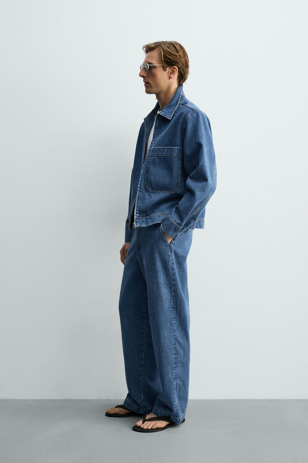 PANTAL?N CHINO DENIM STRAIGHT FIT / Azul
