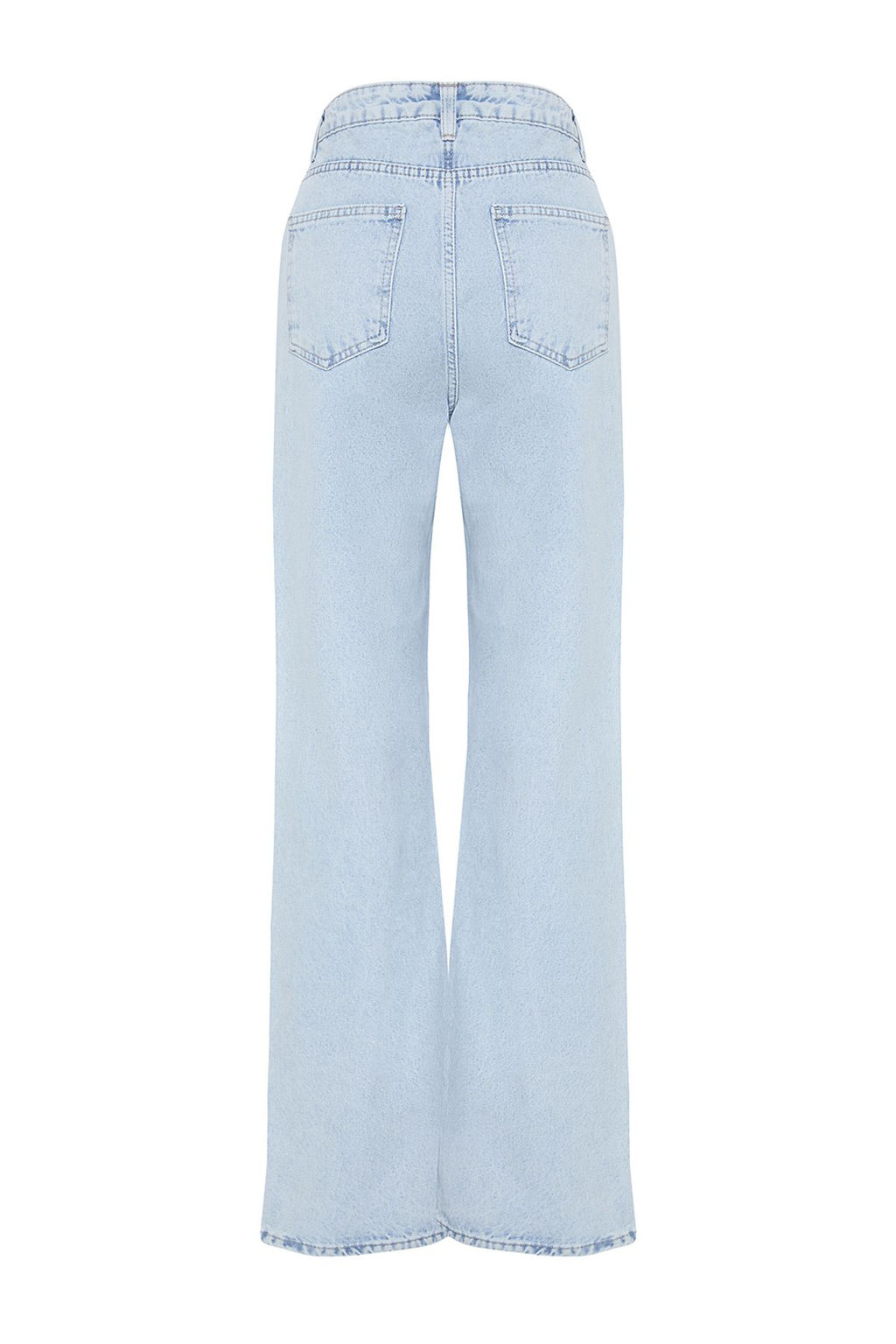 Buz Mavisi Yuksek Bel Wide Leg Genis Paca %100 Pamuk Non-Stretch Jeans TWOSS23JE00068