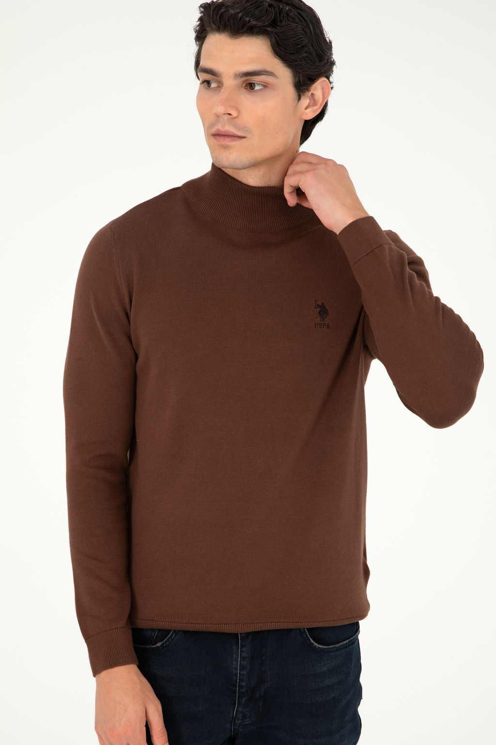 Мужской коричневый базовый свитер Неожиданная скидка в корзине - U.s. polo assn фото 10