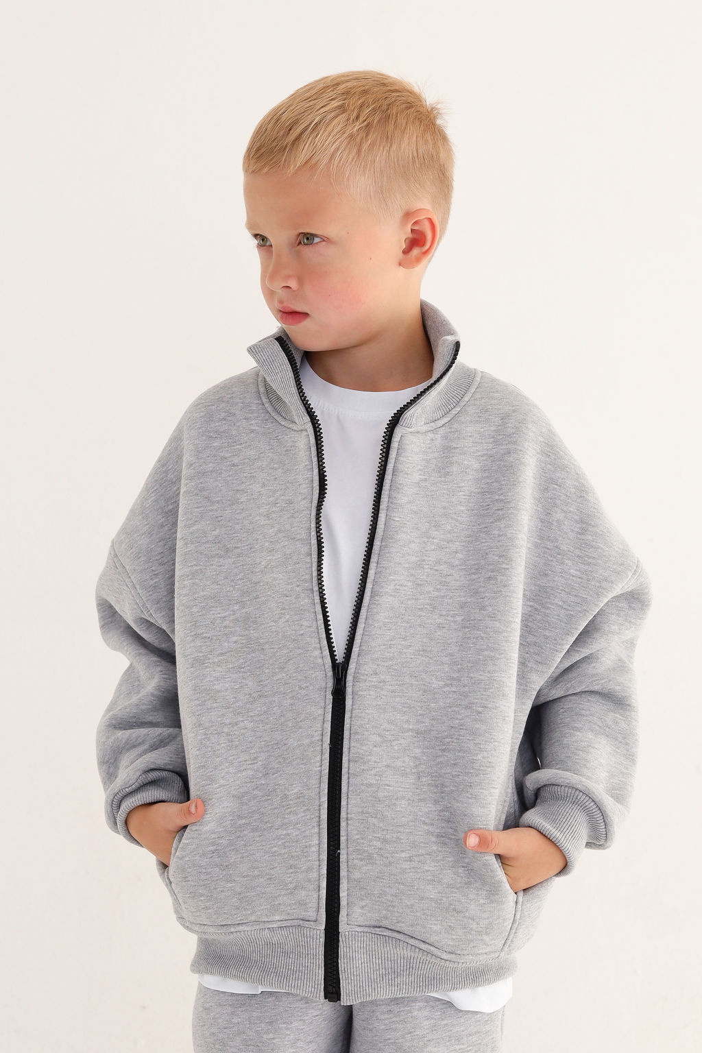 Бомбер утепленный, меланж - Inzibe фото 7