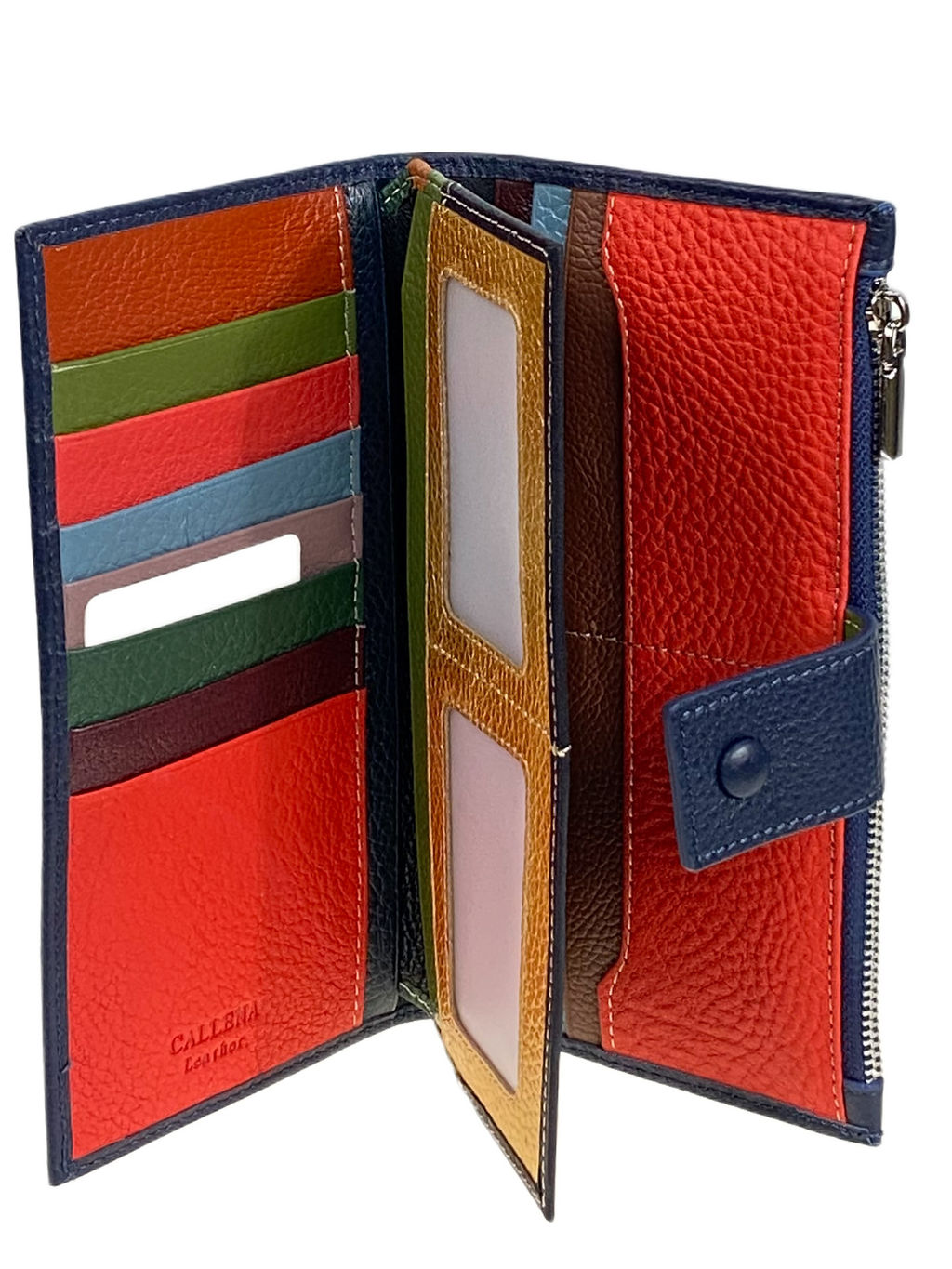 Женское портмоне из натуральной кожи, цвет синий - Greta фото 2