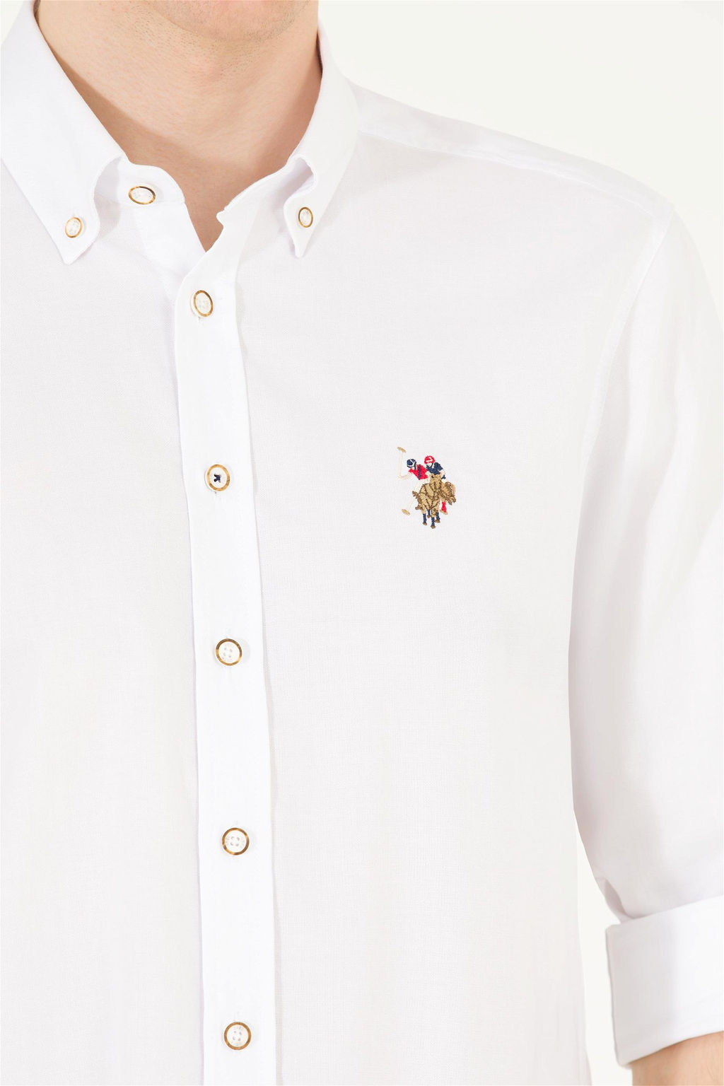 U. S. Polo Assn Мужская белая базовая рубашка с длинным рукавом - U.s. polo assn фото 14