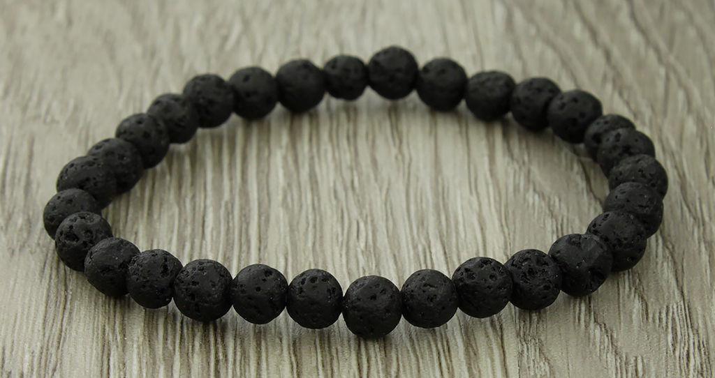 Лава (Бразилия) черный 6мм, браслет Классика длина 17см - Agat77 фото 2
