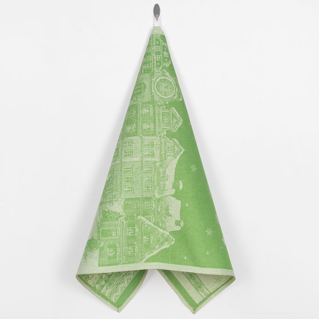07с-39ЯК 50*70 Полотенце "Зимний город" цв. зеленый