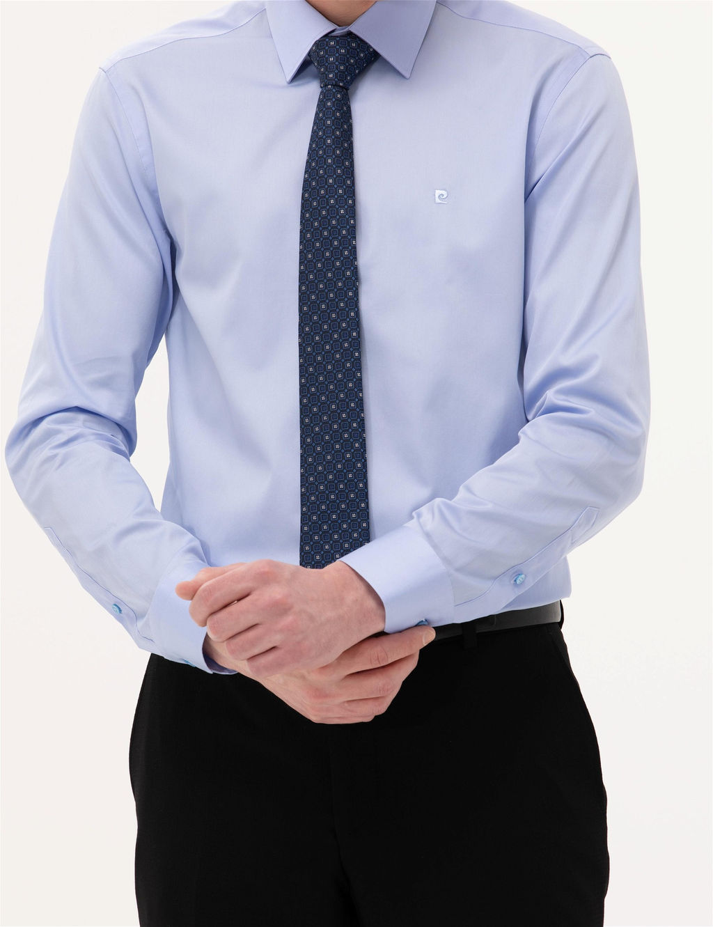 Koyu Mavi Slim Fit Uzun Kollu Klasik G_mlek