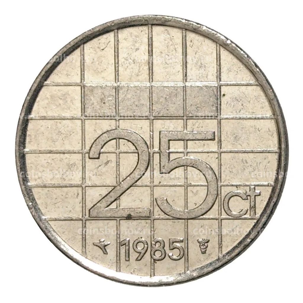 25 центов 1985 года Нидерланды