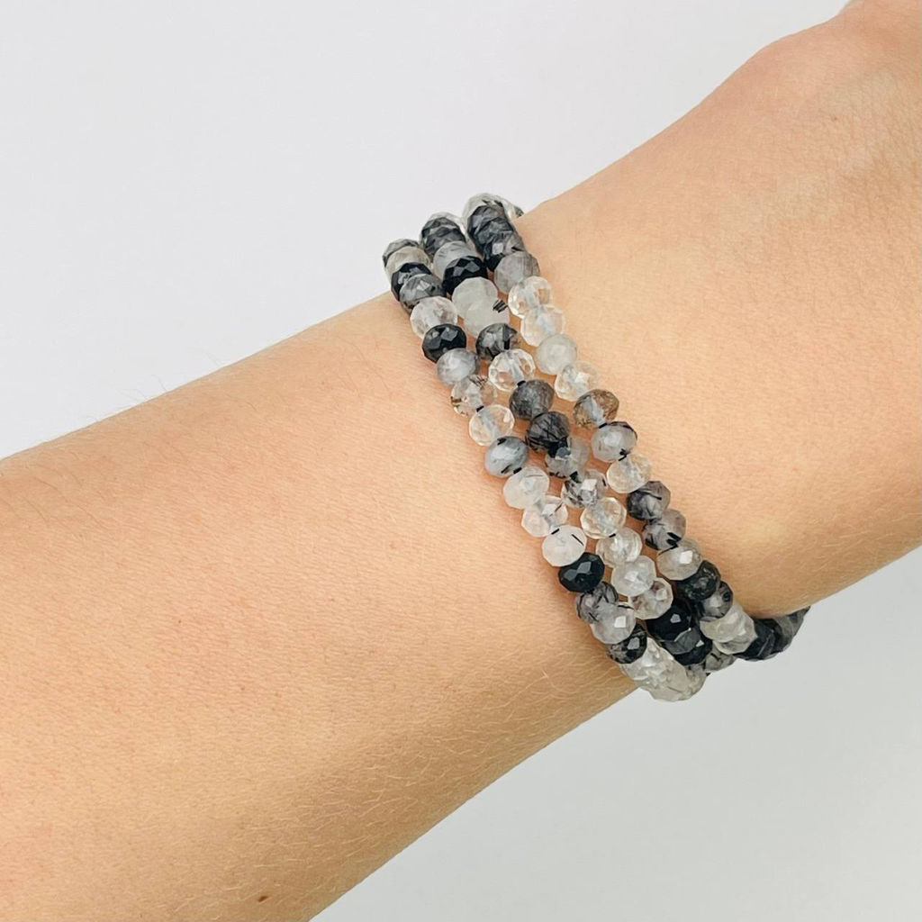 Бусины для украшений из Кварца с Турмалином 39 см