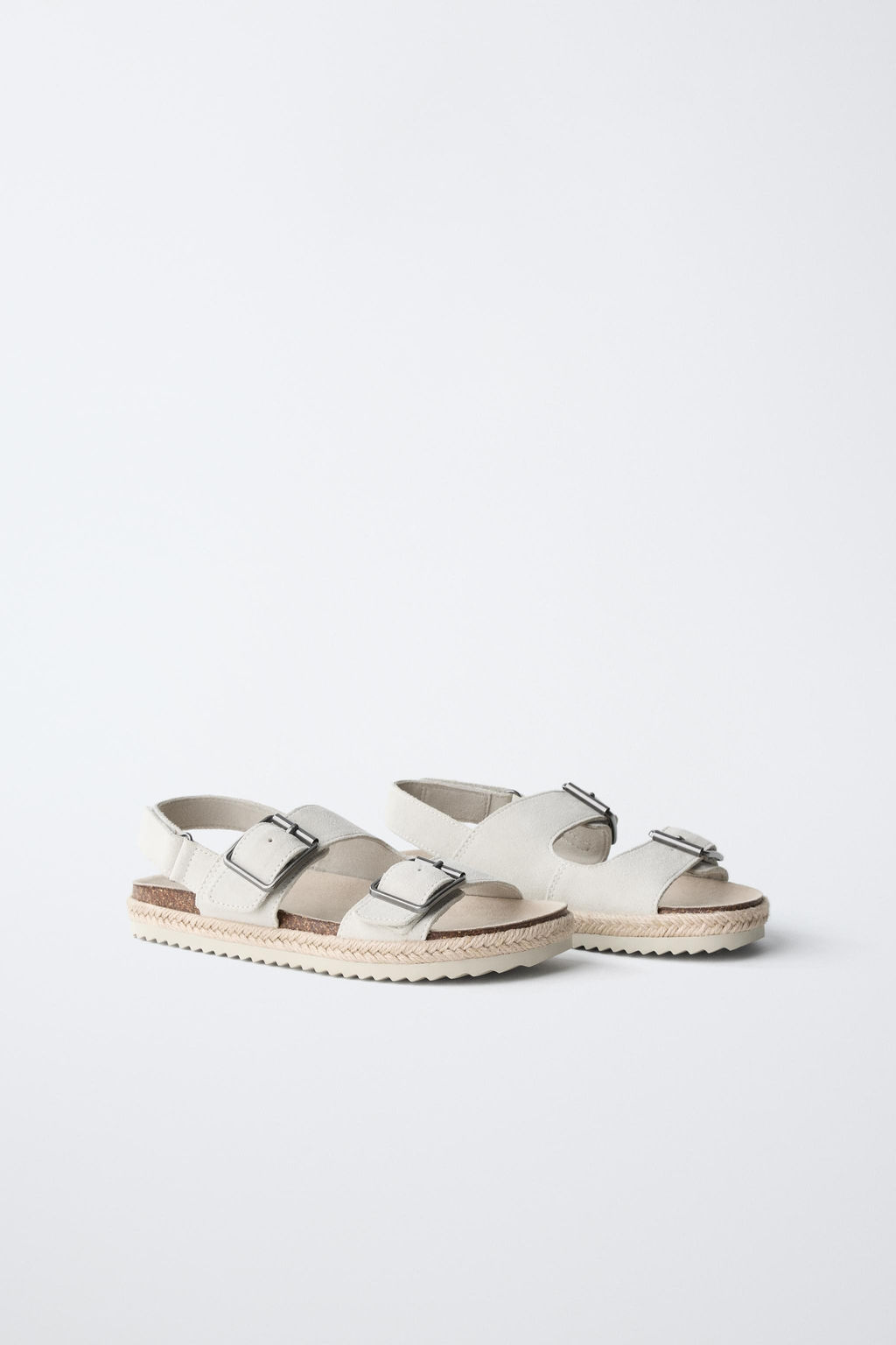 SANDALIA HEBILLAS PIEL / Blanco Crudo - Zara фото 2