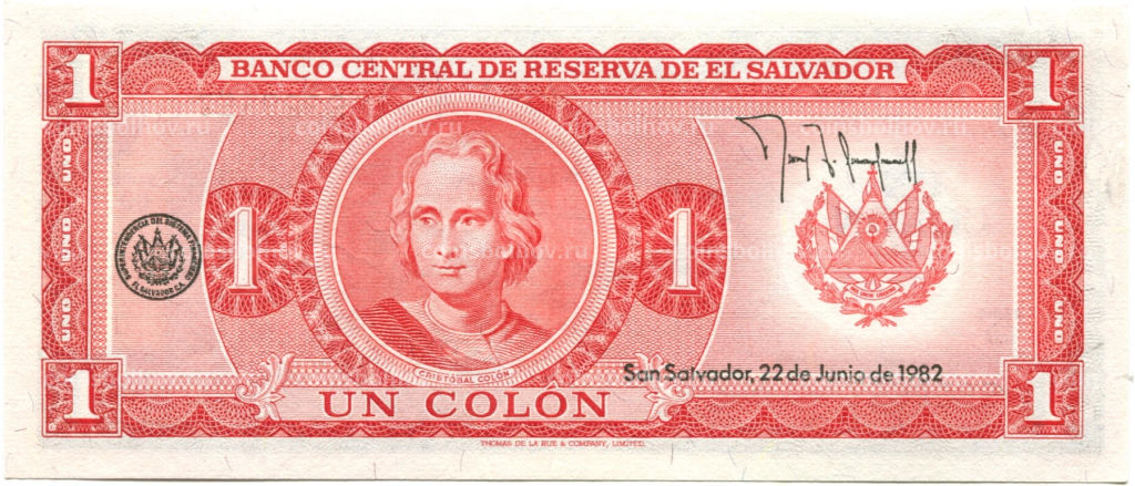 1 колон 1982 года Сальвадор