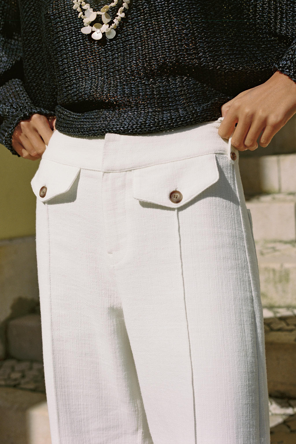 PANTAL?N CULOTTE TEJIDO R?STICO / Crudo - Zara фото 3