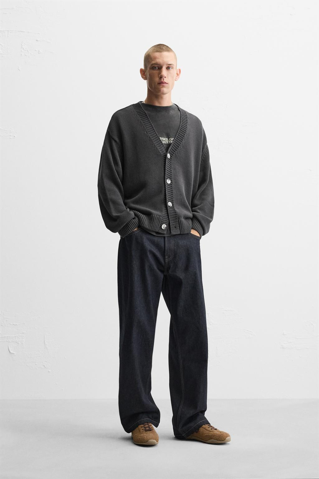 TEXTURED COTTON CARDIGAN - Zara фото 18