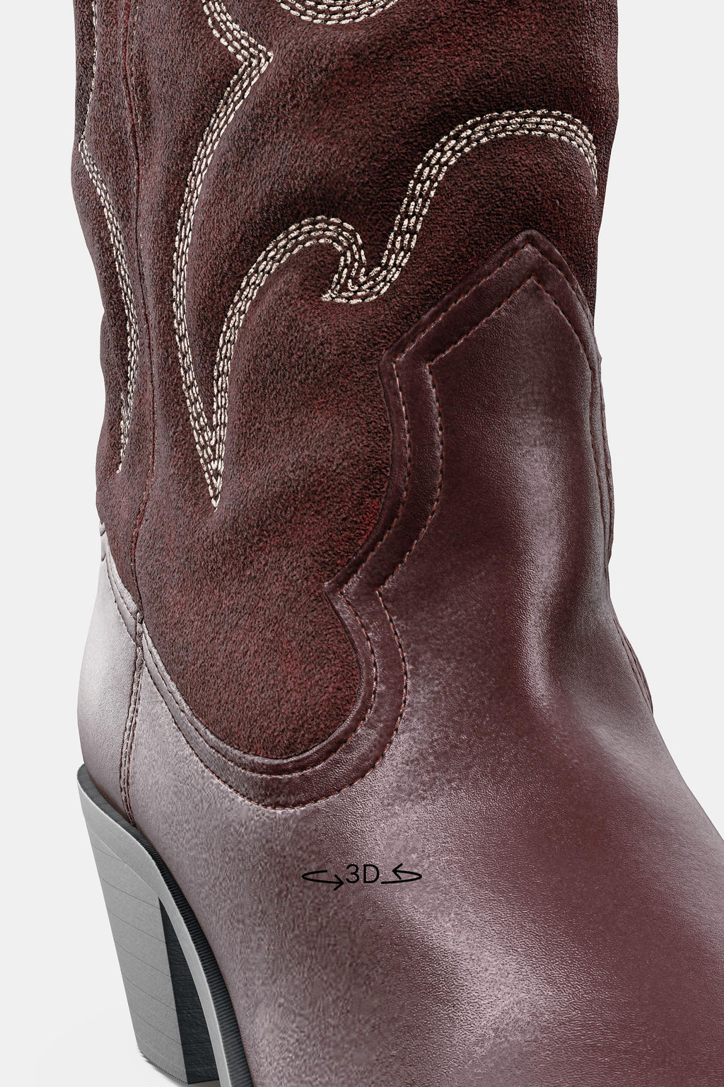 EMBROIDERED LEATHER COWBOY KNEE-HIGH BOOTS