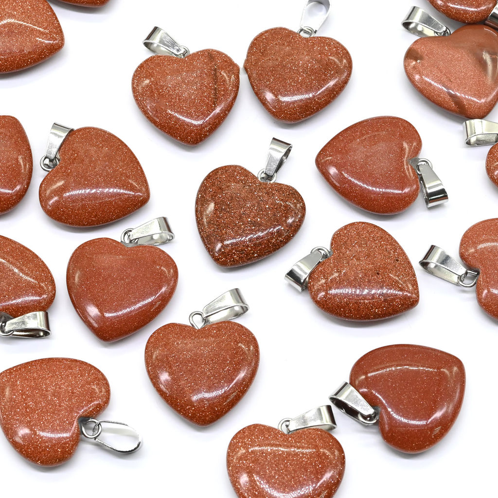 Кулон в виде сердца 20*20мм из авантюрина