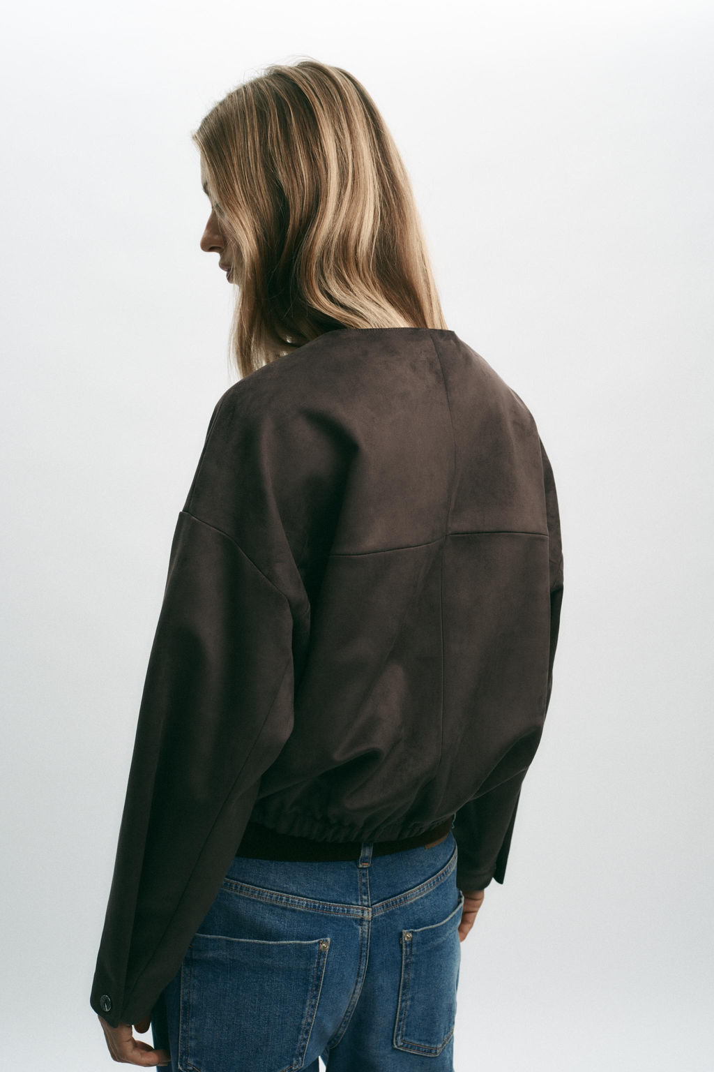 FAUX SUEDE BOMBER JACKET - Zara фото 6