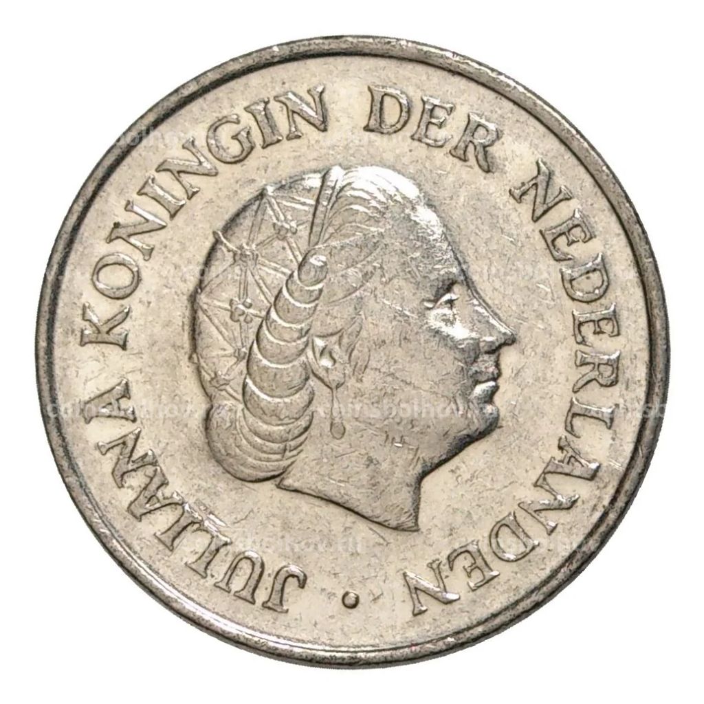 Монета 25 центов 1971 года Нидерланды