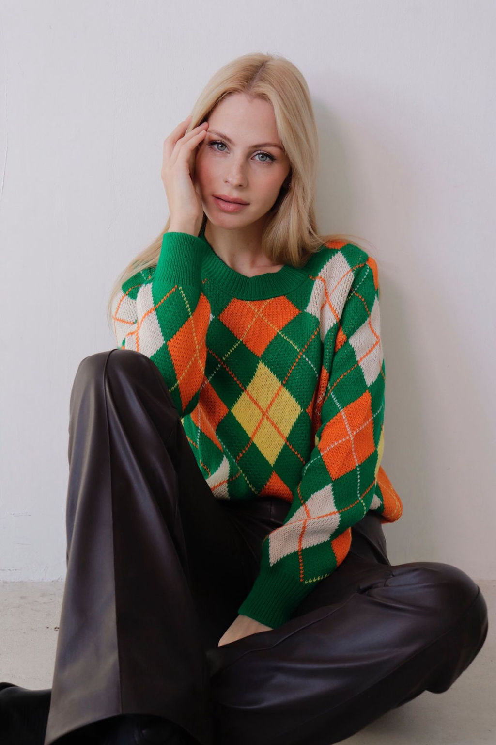 10664 Джемпер с ромбами зелёный - Martichelli фото 8