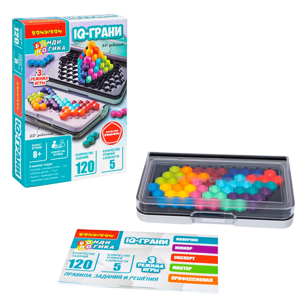 Игра настольная логическая БондиЛогика Bondibon IQ-ГРАНИ  фото 2