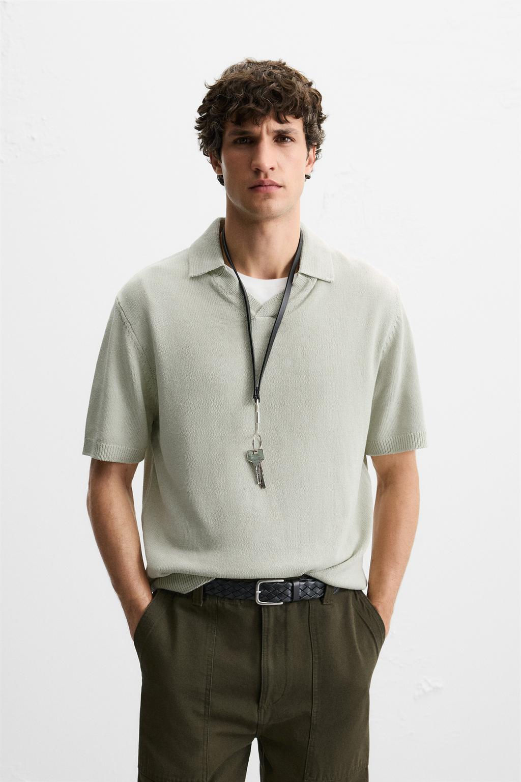 TEXTURED KNIT POLO SHIRT