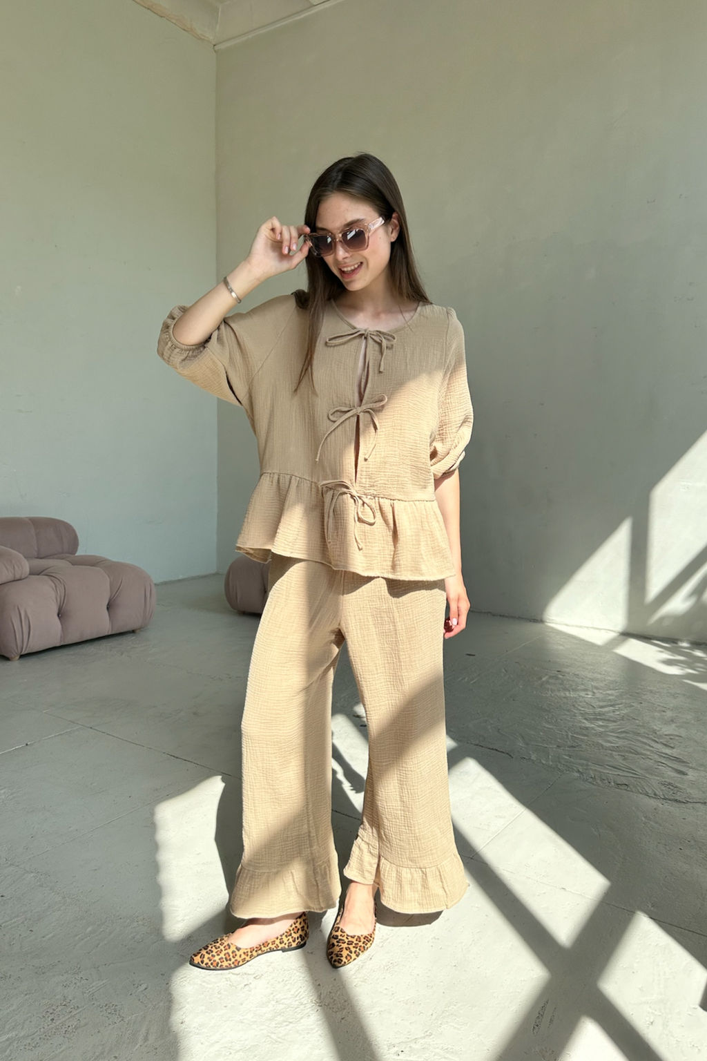 Костюм муслин SET070/02/Оливка