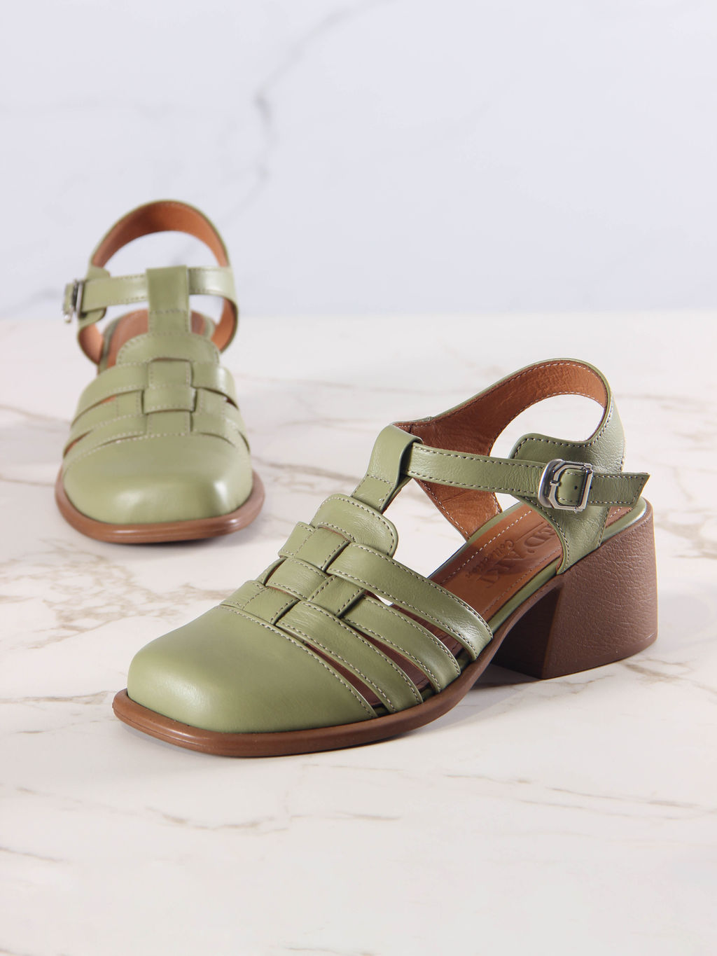 Босоножки 5035.23663bе.Олива+коричневый