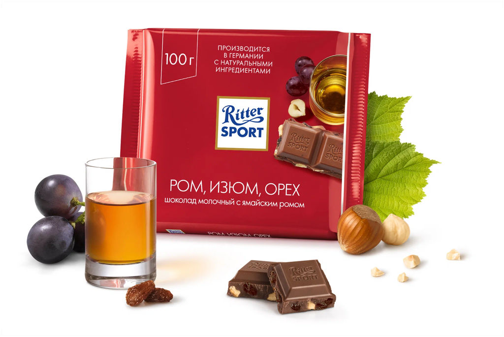 Ром,изюм,орех 100гр/Риттер Спорт/RU126/ (шт) - Ritter sport фото 2