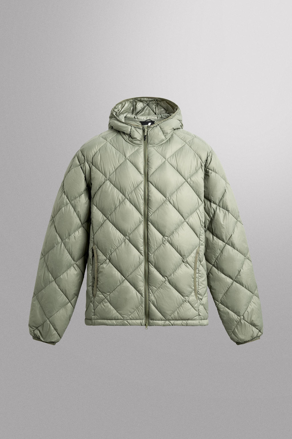 HOODED 100% FEATHER DOWN PUFFER JACKET
