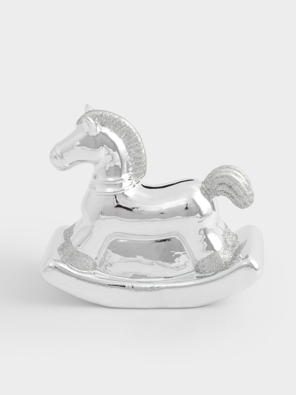 Копилка, 13 см, фарфор P, серебристая, Лошадка-качалка, Horse - Anna lafarg фото 2