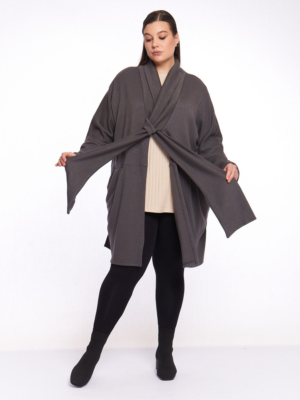 Кардиган с шалевым воротником KA02608GRY23