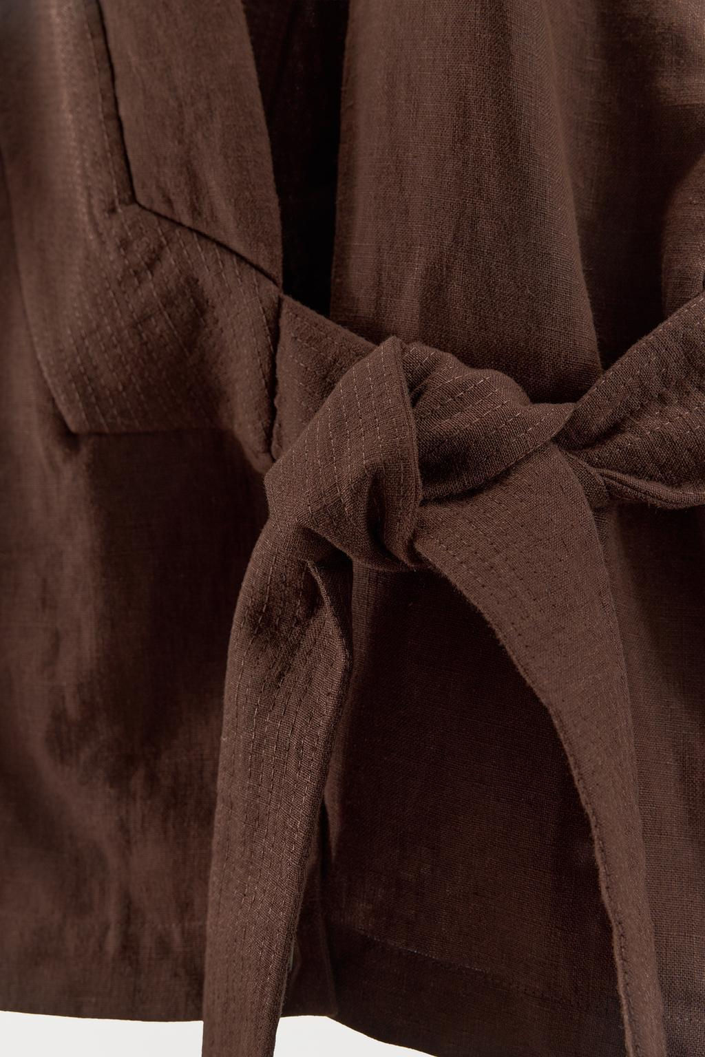 LIMITED EDITION 100% LINEN KIMONO JACKET - Zara фото 8