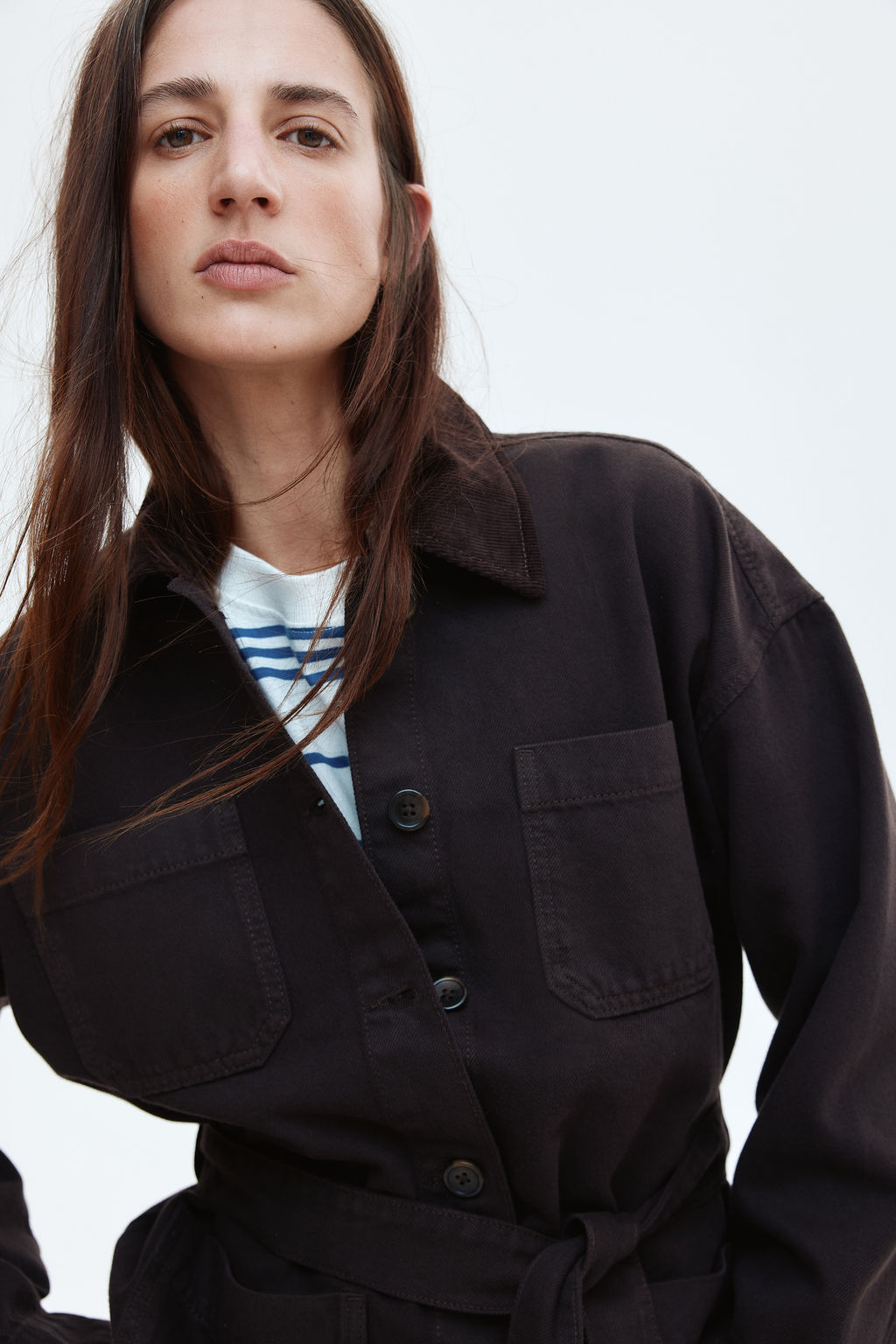 Chaqueta denim con cintur?n de anudar - H&m фото 6