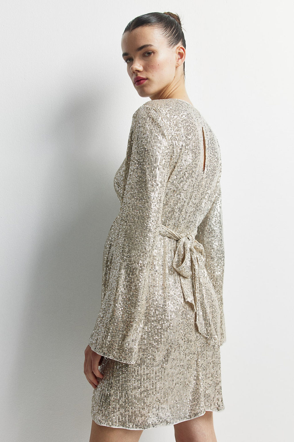 MAMA Vestido de lentejuelas con cinturon de anudar - H&m фото 4