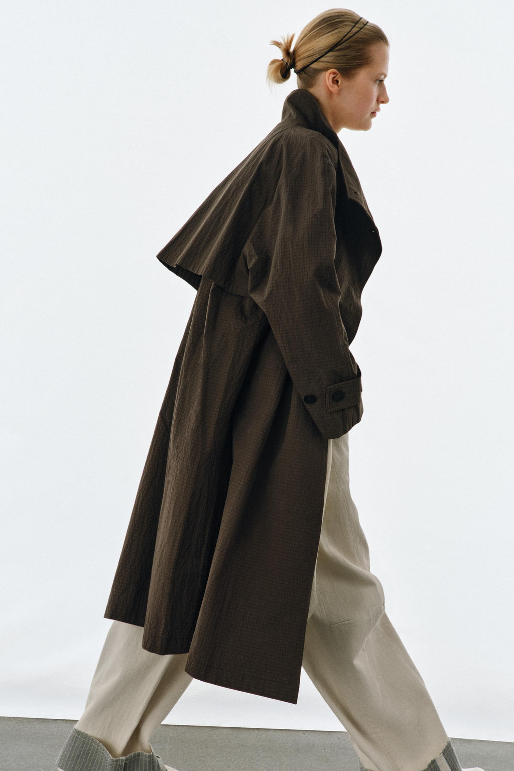 ZW COLLECTION OVERSIZE CHECK TRENCH COAT - Zara фото 16