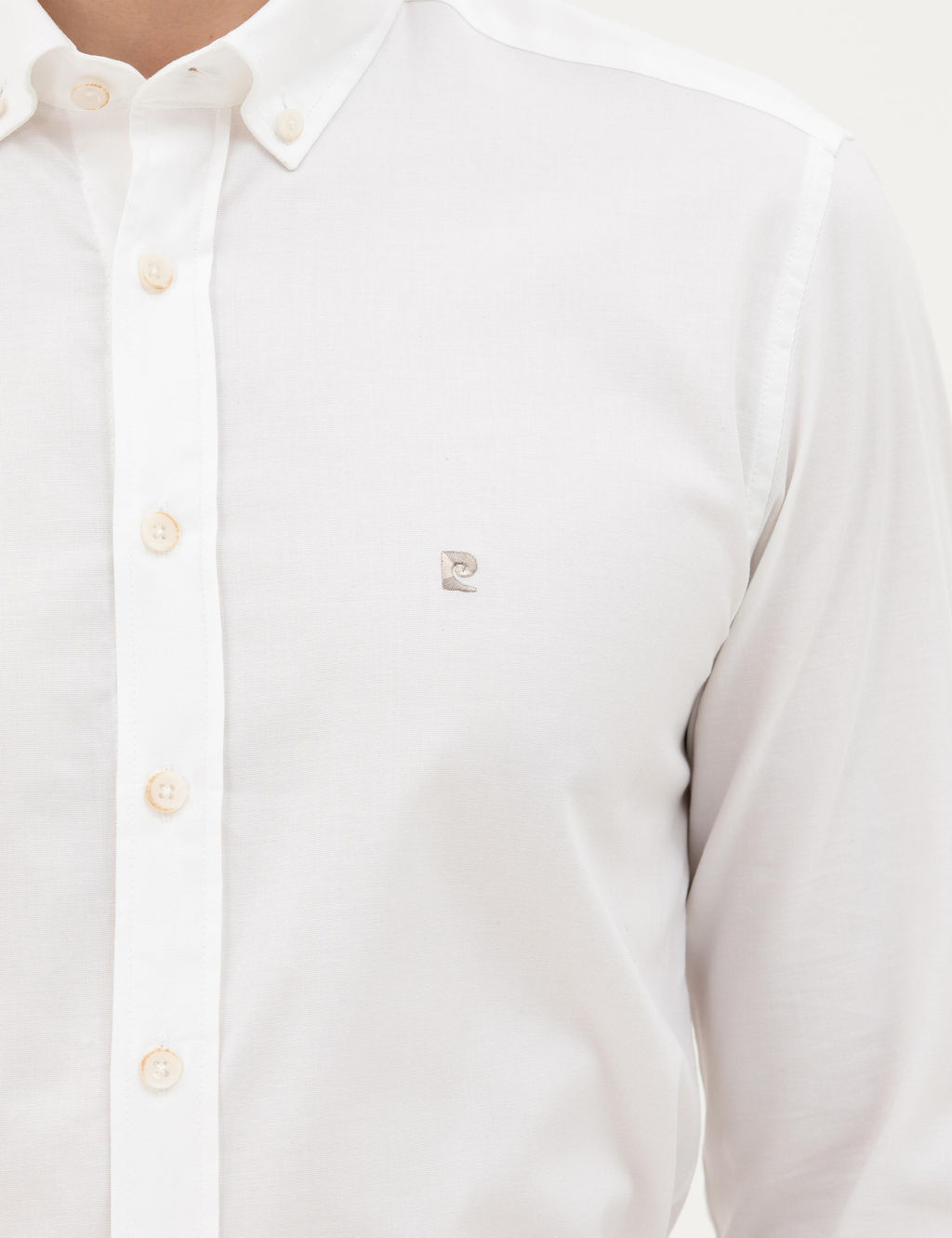 Beyaz Slim Fit Uzun Kollu G_mlek - Pierre cardin фото 7
